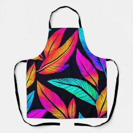 Neon Feather Pattern Vibrant Art