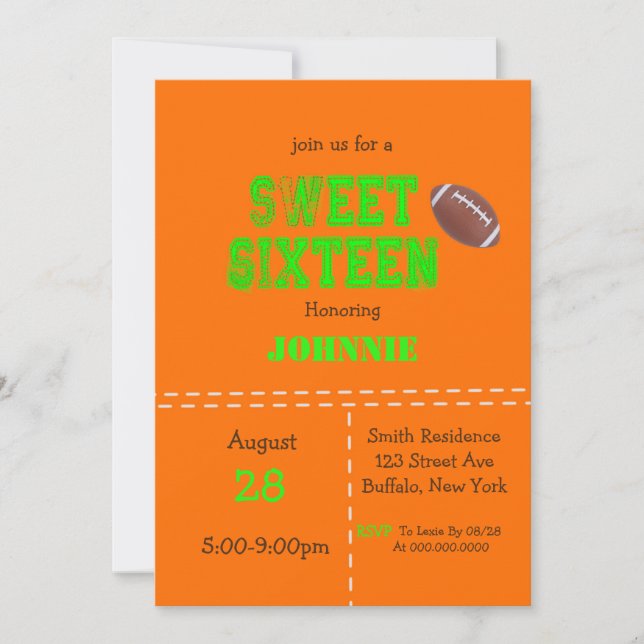 Neon Football Sweet Sessenta Festa de aniversário (Frente)