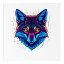 Neon Fox Face – Vibrant Glowing Design