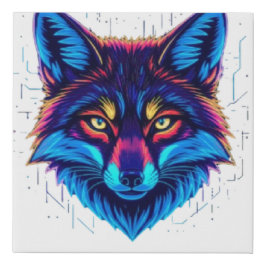 Neon Fox Face – Vibrant Glowing Design