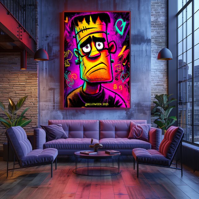Neon Franky Poster - Monstro de Cartoon Pop de Art (Criador carregado)