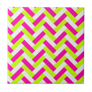 Néon Funky ziguezague tecido Chevron Andes