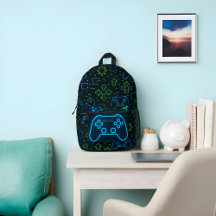 Neon Gamer Backpack - Nome Personalizado