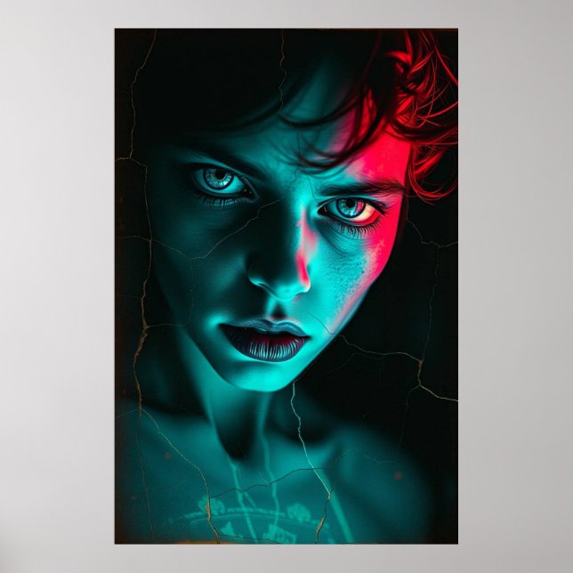 Neon Gaze: Realidade Crackeada Poster (Frente)
