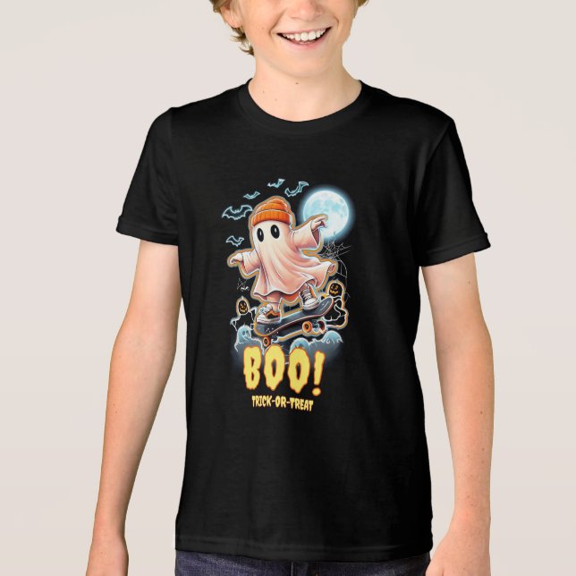 Neon Ghost Boo Halloween Trick ou Tratar (Frente)