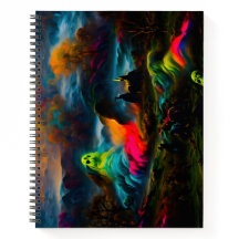 Neon Ghosts em uma paisagem fantasia assombrada