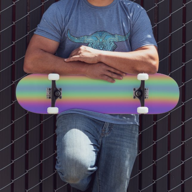 Neon Glow Rainbow Strike Skateboard (Ao ar livre 3)