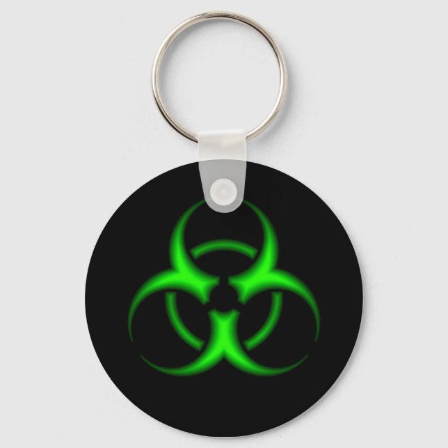 Neon Green Biohazard Chaveiro (Frente)