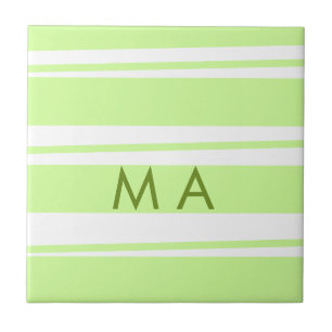 Neon green stripes monograma com letra grega