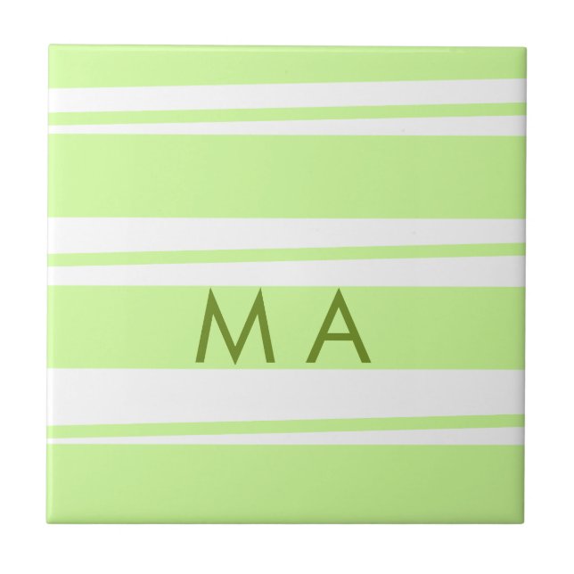 Neon green stripes monograma com letra grega (Frente)