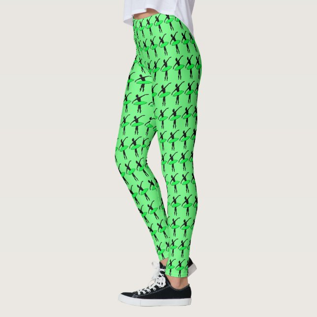 Neon Green Tutus Balé Dancer Ballerina Leggings (Esquerda)
