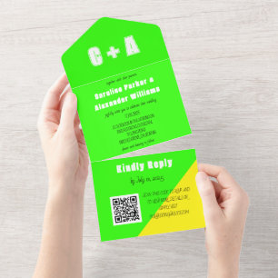 Neon Green Yellow Retro Modern Bold Elegante