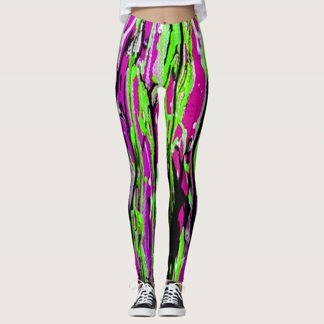 Neon Hot Leggings Purple Green e Black (Frente)