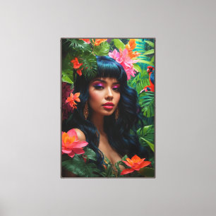 Neon Jungle Stretch Canvas Print