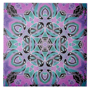 Neon kaleidoscope, mandala