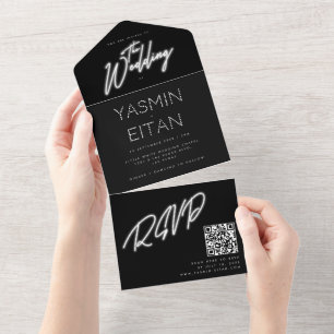 Neon Lights Black & White Glam Weding