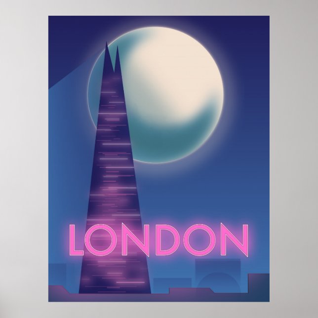 Neon London poster de viagens (Frente)
