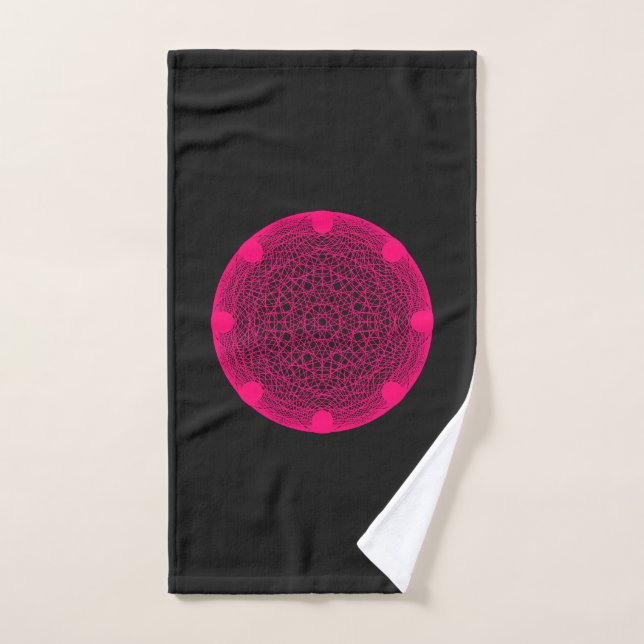 Neon Mandala Black Hand Toalha - Personalizável (Toalha de mão)