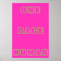 Neon One Race Human Cote Text Poster
