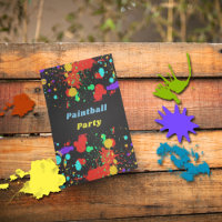 Neon Paint Splatter, Convite de festas de Paintbal