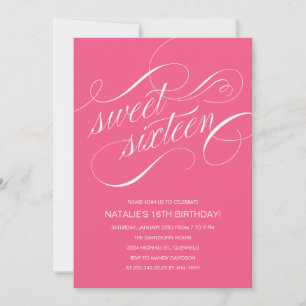 Neon Pink Doce Dezesseis Convites de festas