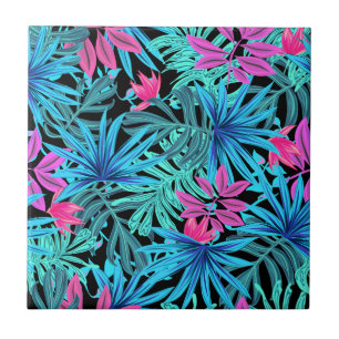 Neon Pink e Blue Tropical Plant Standard