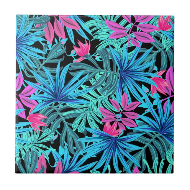 Neon Pink e Blue Tropical Plant Standard (Frente)