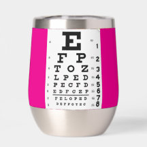 Neon Pink Eye Chart Tumbler