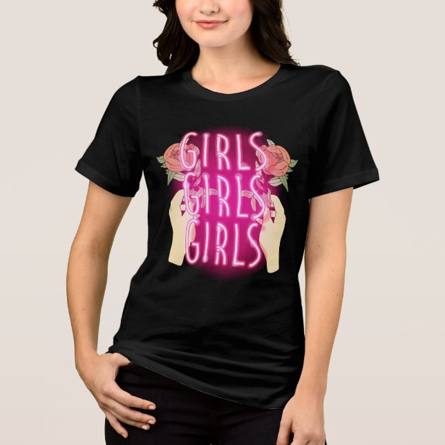 Neon Pink Girls Girls Girls Sign (Frente)