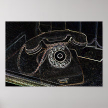 Neon-Pop-Art antigo telefone Poster