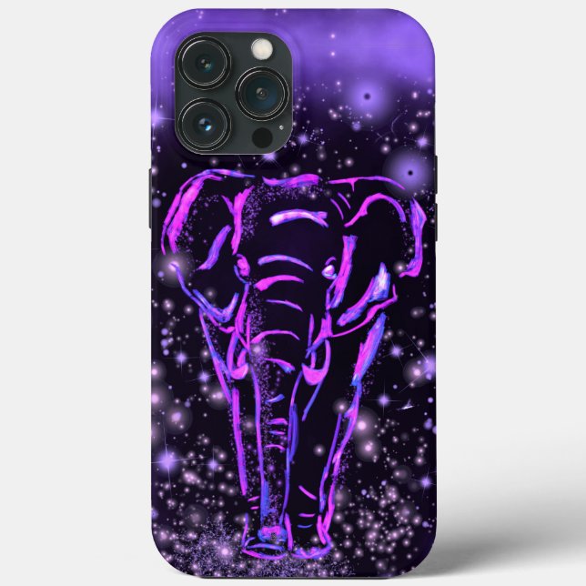Neon Purple Elephant capas de iphone (Verso)