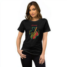 Neon Saxophone Line Art | T-Shirt Musical Vibrante