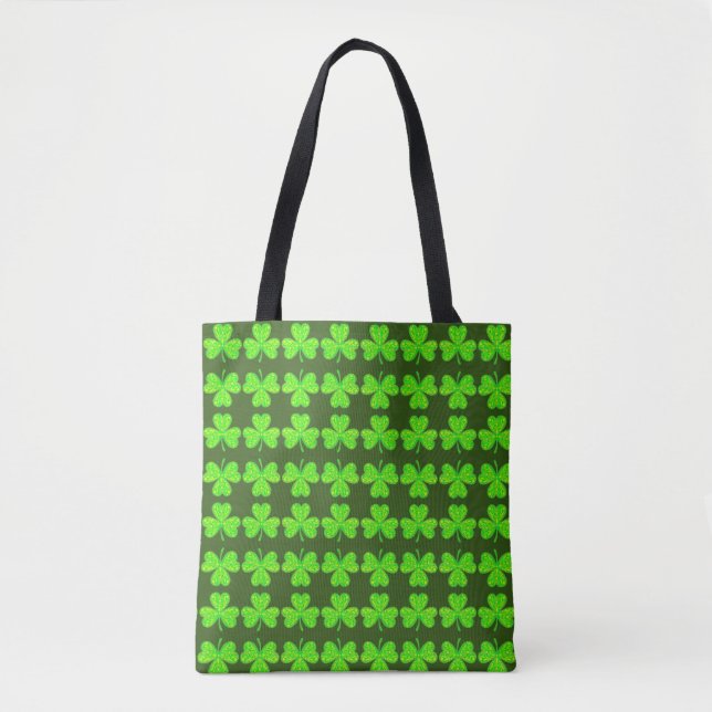 Neon Shamrock - Bolsa de padrão espelhado (Frente)