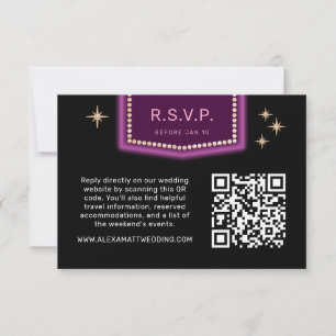 Neon Sign Vegas Weding QR Code Online RSVP