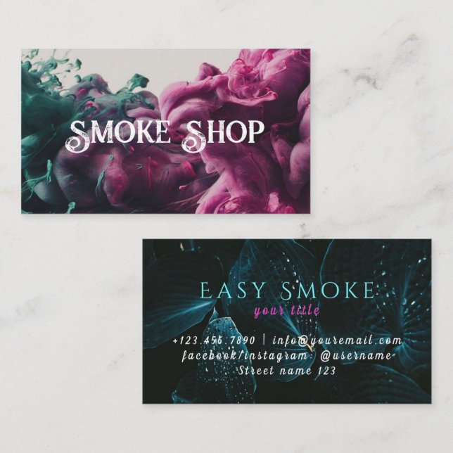 Neon Smoke Compra Cartão de visita (Frente/Verso)