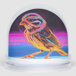 Neon Sparrow with Glowing Accents