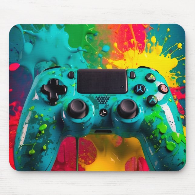 "Neon Splash" Mousepad de Jogos Urbano (Frente)
