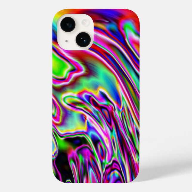 Neon Swirls Digital Art Design (Verso)