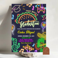 Neon Taco Convite à Festa de formatura Mexicana