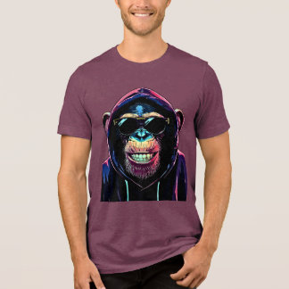 Neon Vibe – Stylish Chimpanzee in Hoodie and Sungl