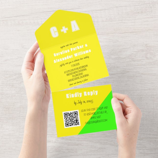 Neon Yellow Green Retro Modern Bold Elegant (Aba destacável)