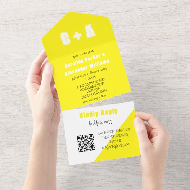 Neon Yellow Retro Modern Bold Elegante (Tearaway)