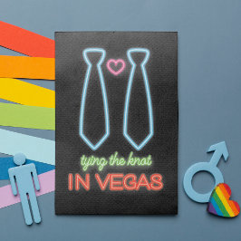 NeonTying The Knot in Vegas Gay Casamento Convite