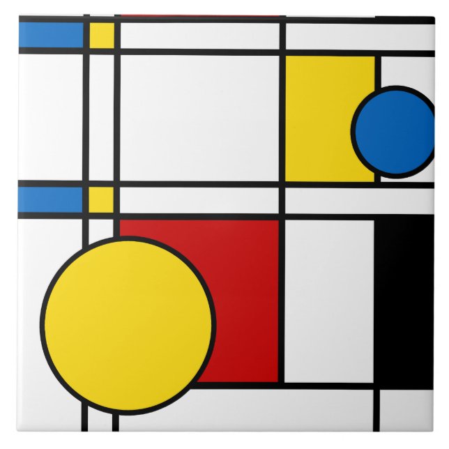 NeoPlasticismo N.o 4 Azulejo de arte (Frente)