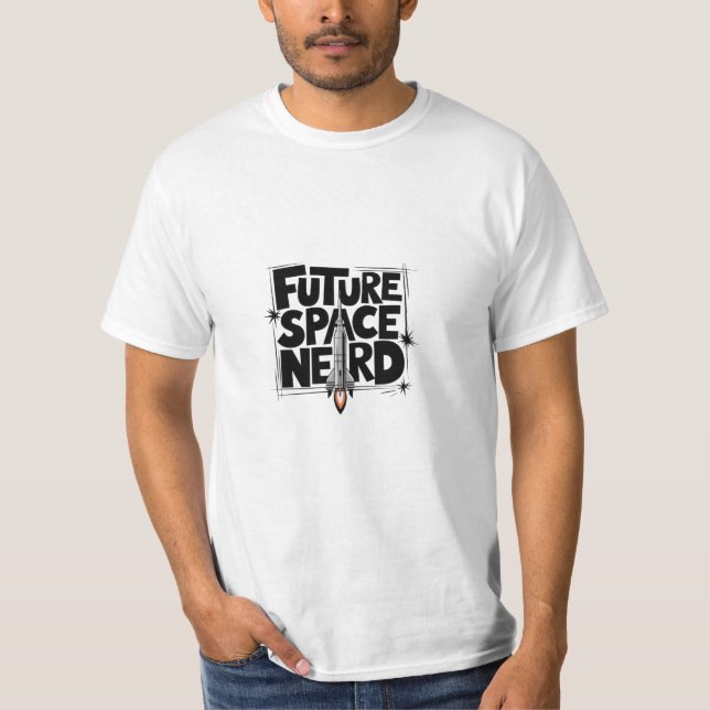 Nerd espacial futuro - design de camiseta (Frente)