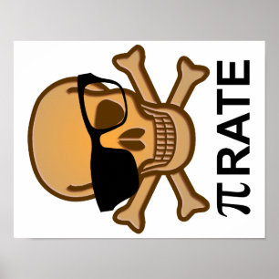 Nerd Poster de Geometria Engraçado Pi Pirate