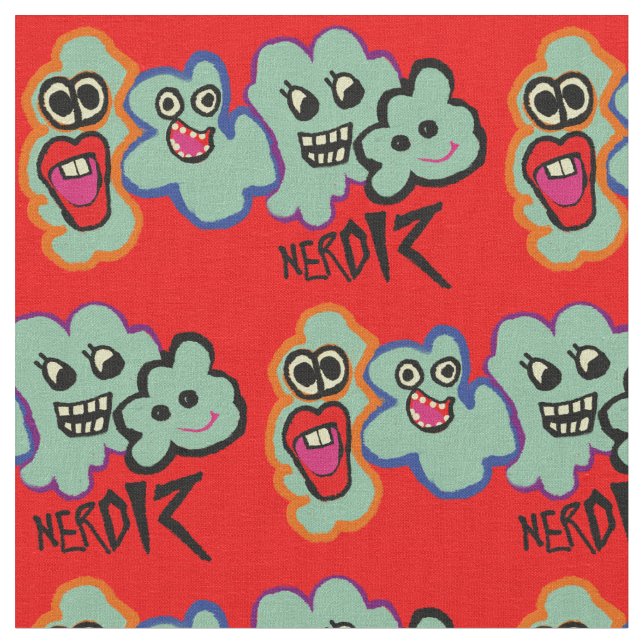 nerd tecido de monstros cartoon (Detalhe)