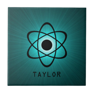 Nerdy Atomic Azulejo, Teal