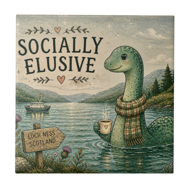 Nessie Esquiva Socialmente Críptido Aconchegante L (Frente)