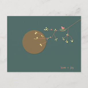 Nesting Bird E Family Baby Obrigado Cartão Postal